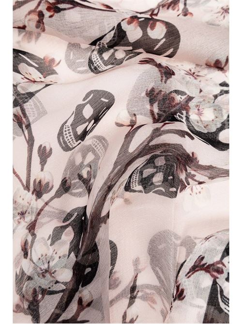 white/black silk chiffon scarves Alexander McQueen | 7986993052Q6960